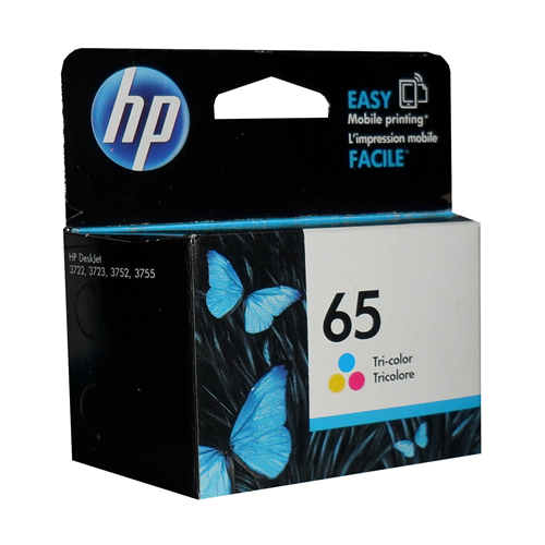 Cartouche d'encre d'origine HP 65 tricolore