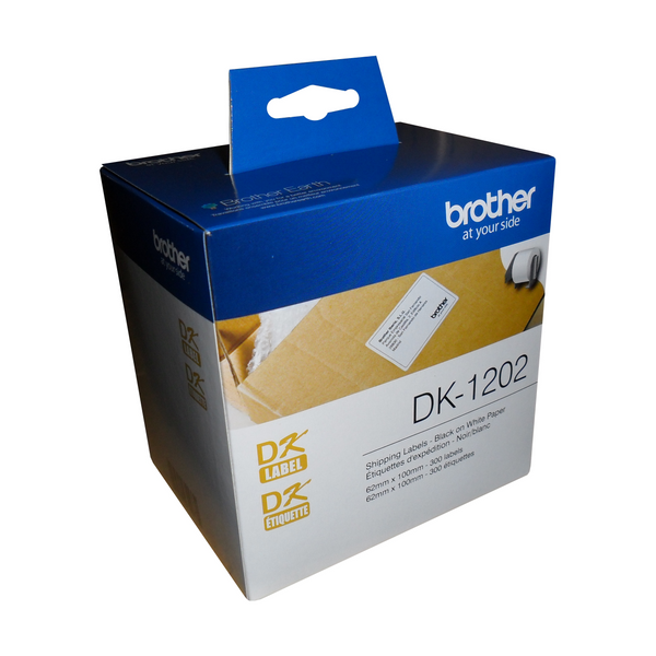 Brother DK-1202 White Shipping Paper Labels (300 Labels) - 2.4