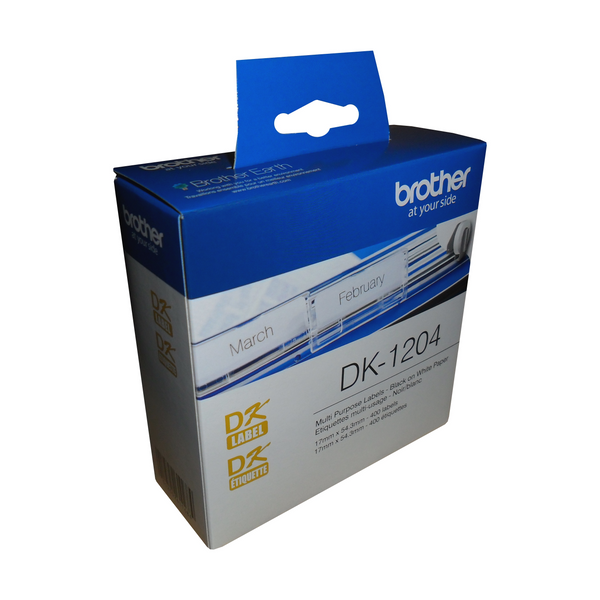 Brother DK-1204 Multi-Purpose Paper Labels (400 Labels) - 0.66