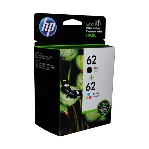 HP 62 Tri-clr/Blk Ink Crtg Combo 2-Pack
