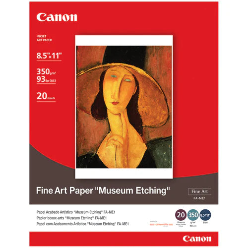 1262B004 Canon FA-ME1 8.5x11 Fine Art Paper Museum Etching - Professional Quality (20 Sheets)