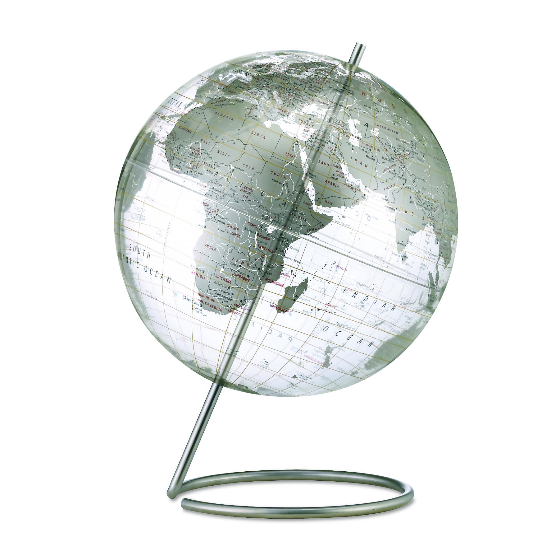 Replogle Crystal Marquise 12-inch Clear/Silver Desk Globe - English