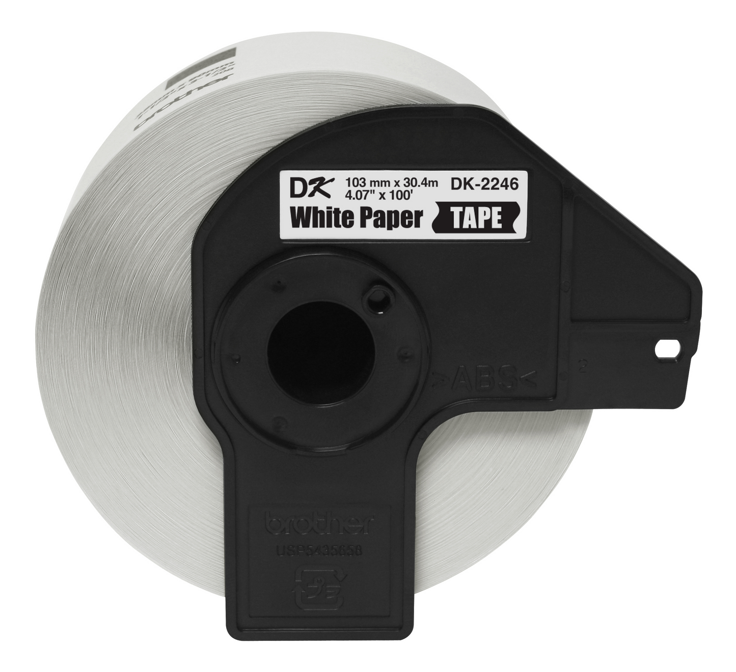 Brother DK-2246 Continuous Paper Tape - 4.07 in. x 100 ft. (103 mm x 30.4 m) Black on White