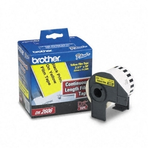 Brother DK-2606 Black/Yellow Continuous Length Film Tape - 2.4