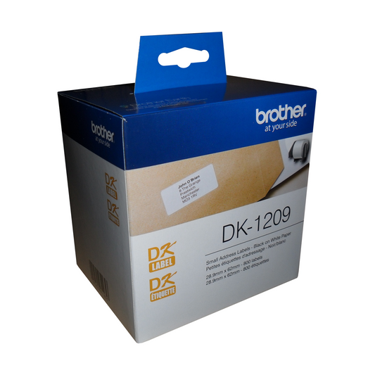 Brother DK-1209 Petites étiquettes en papier pour adresse (800 étiquettes) - 1,1" x 2,4" (28,9 mm x 62 mm)