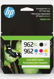 HP 962 CMY / 962 XL Black Combo 4-pk