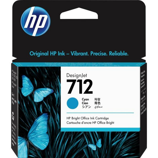 Cartouche d'encre cyan 3ED67A HP 712, 29 ml