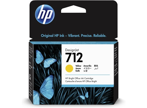 3ED69A Cartouche d'encre jaune HP 712 29 ml