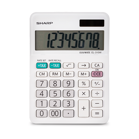 SHARP EL310WB XL 8-Digit Mini Desktop Calculator