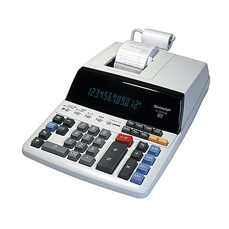 SHARP EL2615PIII Fluorescent 12-Digit 2-Colour Printing Calculator