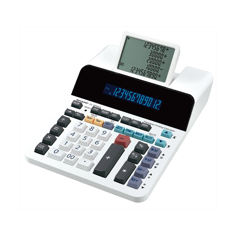 SHARP ELDP9001 CALCULATEUR D'IMPRESSION SANS PAPIER À AFFICHAGE 12 CHIFFRES 5 LIGNES