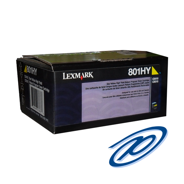 80C1HY0 Lexmark cartouche de toner jaune produit originale