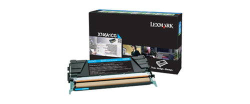 X746A1CG Lexmark cartouche de toner cyan produit originale