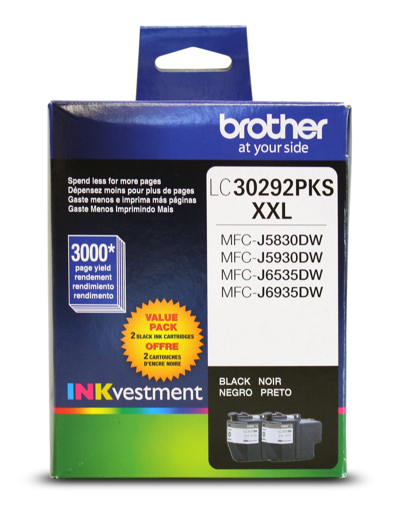 LC30292PKS Brother 2PK Black Original Ink Cartridge