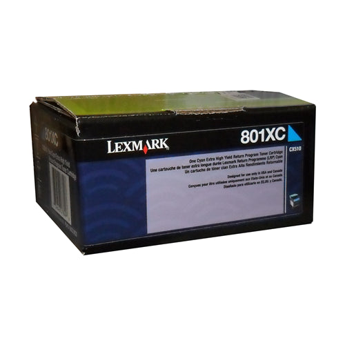 80C1XC0 Lexmark 801XC CX510 Cyan Extra High Yield Return PRO