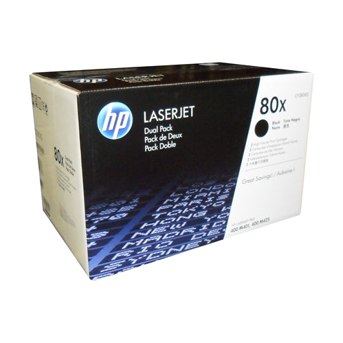 CF280XD HP #80X LARGE Capacity DualPack Black Original Toner Cartridge