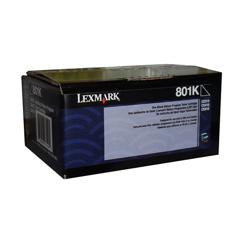 80C10K0 Lexmark 801K CX310/410/510 Black Return Progam TONE