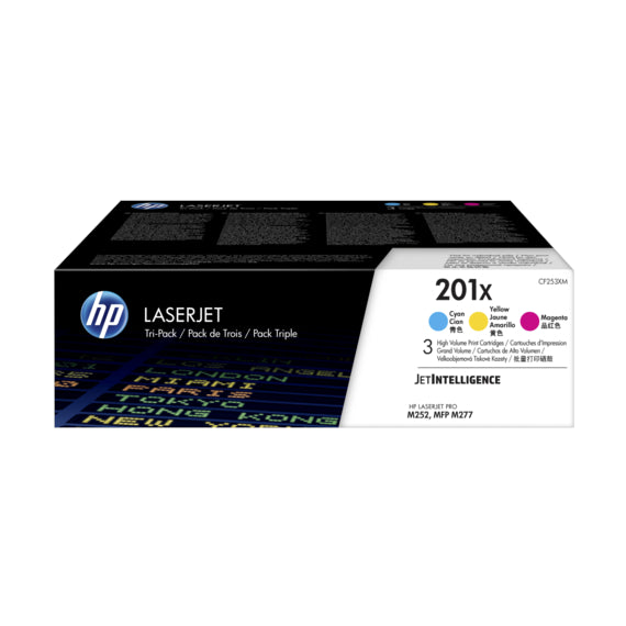 CF253XM HP #201X cartouche toner trois couleurs produit authentique 