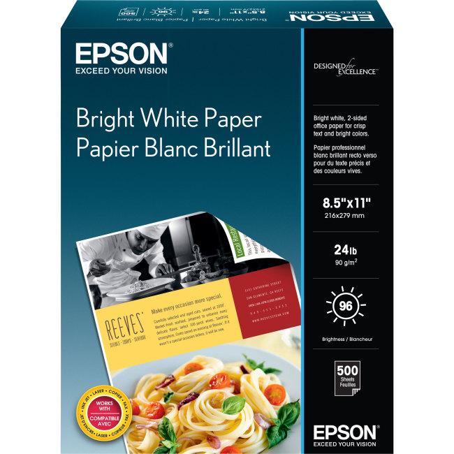 S041586 Papier blanc brillant Epson, Lettre, 500 feuilles