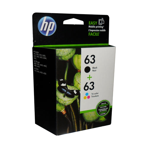 L0R46AN#140 HP #63 Black and Color Original Ink Cartridge