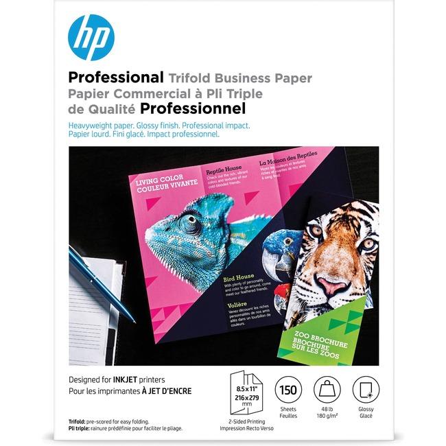 4WN12A Papier brillant jet d'encre HP 8,5 X11 150 feuilles 180G