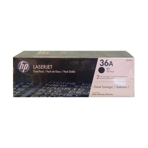 CB436D HP #36A Dual Pack Black Laserjet P1505/M1522 Cartridge