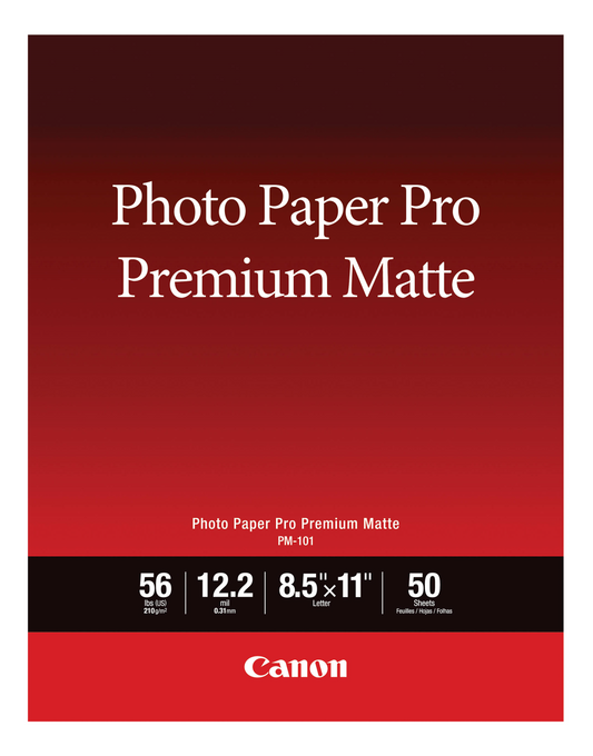 8657B004 Canon PM-101 8.5" x 11" Photo Paper Pro Premium Matte