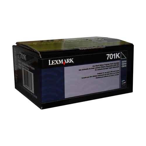 70C10K0 Lexmark 701K Black Return Progam Toner Cartridge