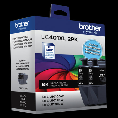 LC401XL2PKS Brother 2-Pack Black Original Ink Cartridges