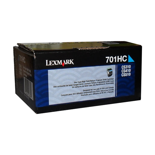 70C1HC0 Lexmark 701HC Cyan High Yield Return Progam Toner Cartridge