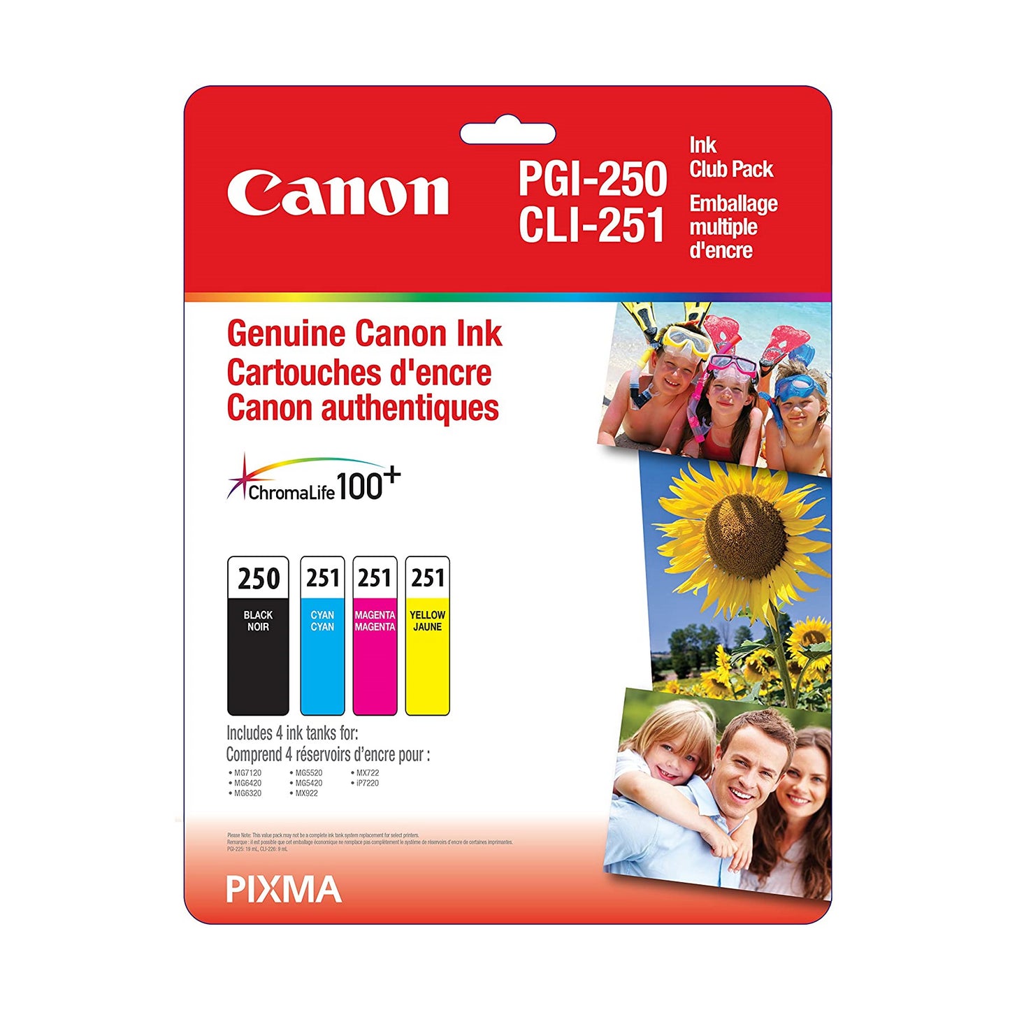 6497B009 Canon PGI250/CLI251 cartouche d'encre noire et couleur produit originale