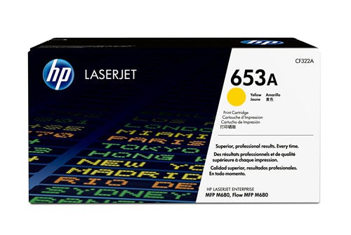 CF322A HP #653A Cartouche de toner jaune authentique