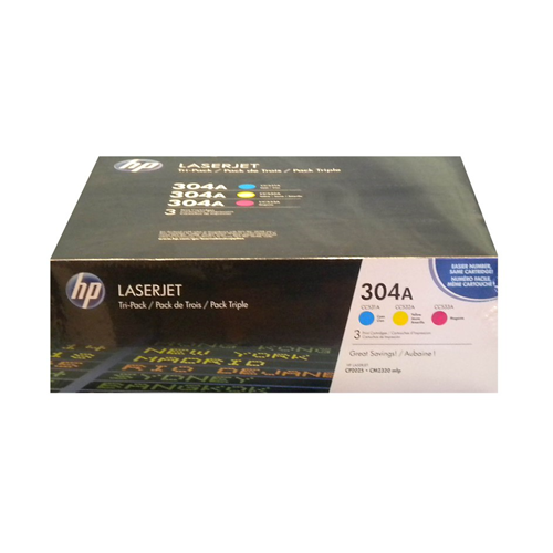 HP CF340A 304A Cyan Magenta Jaune Cartouche de toner originale, pack de 3