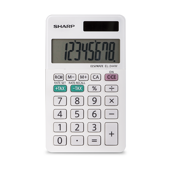 SHARP EL244WB 8-Digit Hand-Held Calculator