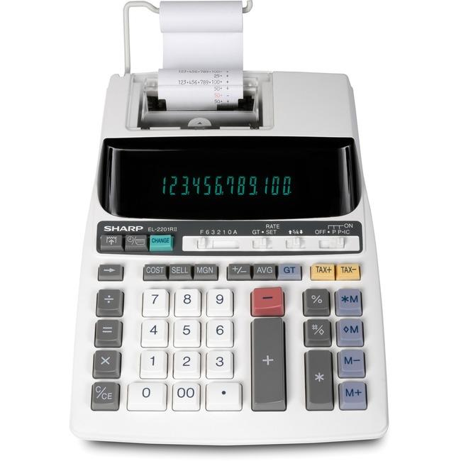 SHARP EL2201RII 12 Digit Fluorescent Printing Calculator, 2-Colour